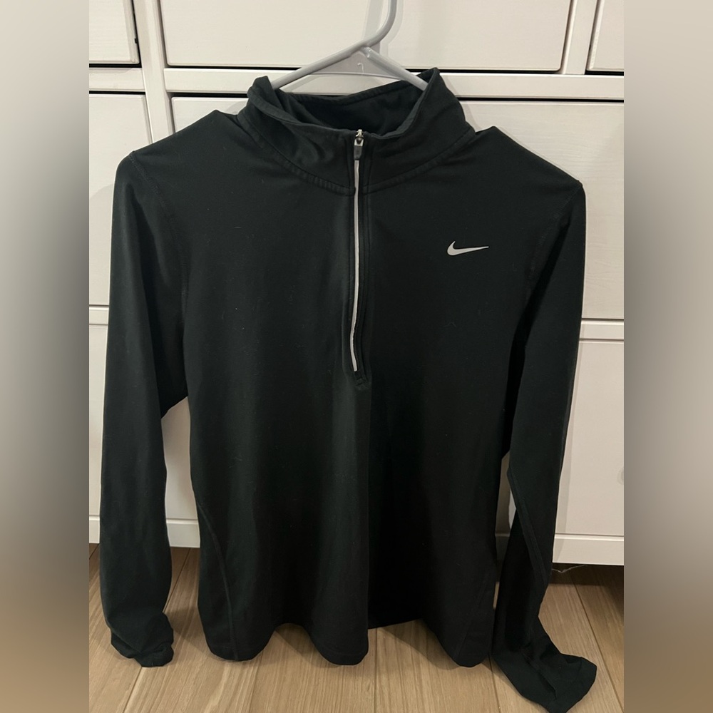 Nike Black Dri-FIT Jacket with White Swoosh